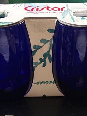 CRISTAR Cobalt Blue Glass Tumblers - Set of 4